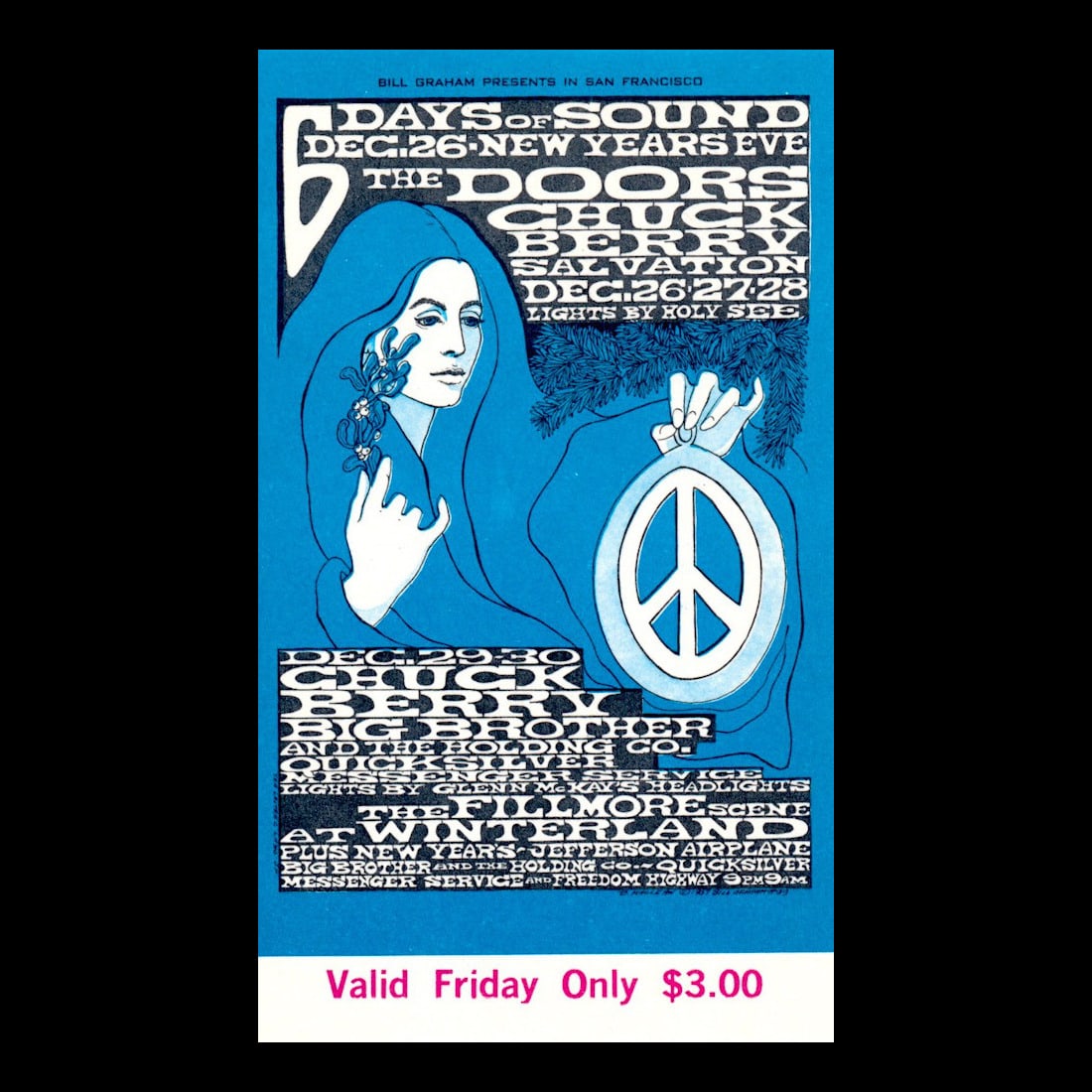 The Doors - Winterland - 1967 Vintage Concert Ticket (1 of 1)