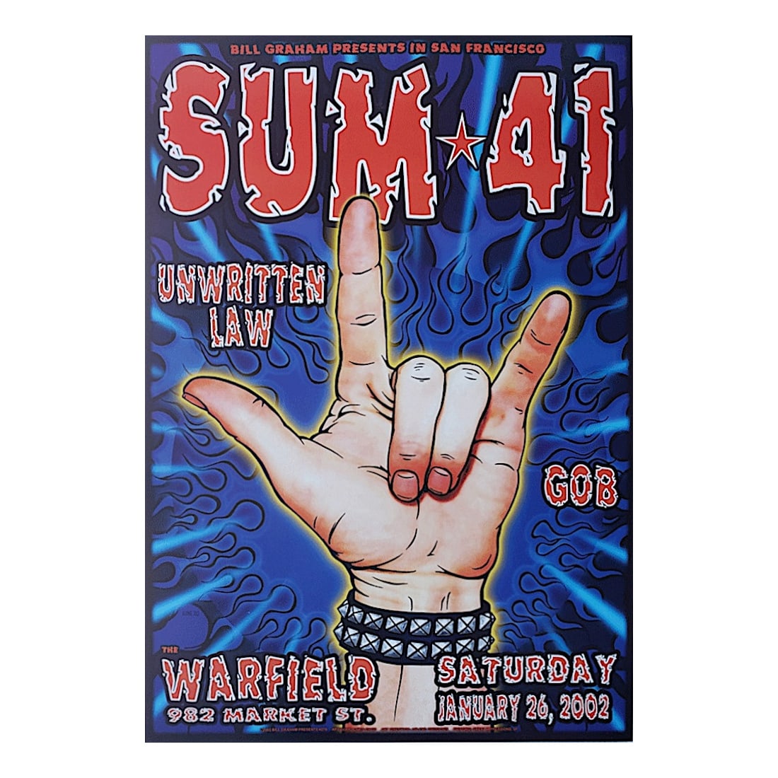 Sum 41  - 2001 Warfield Concert Poster (1 of 1)