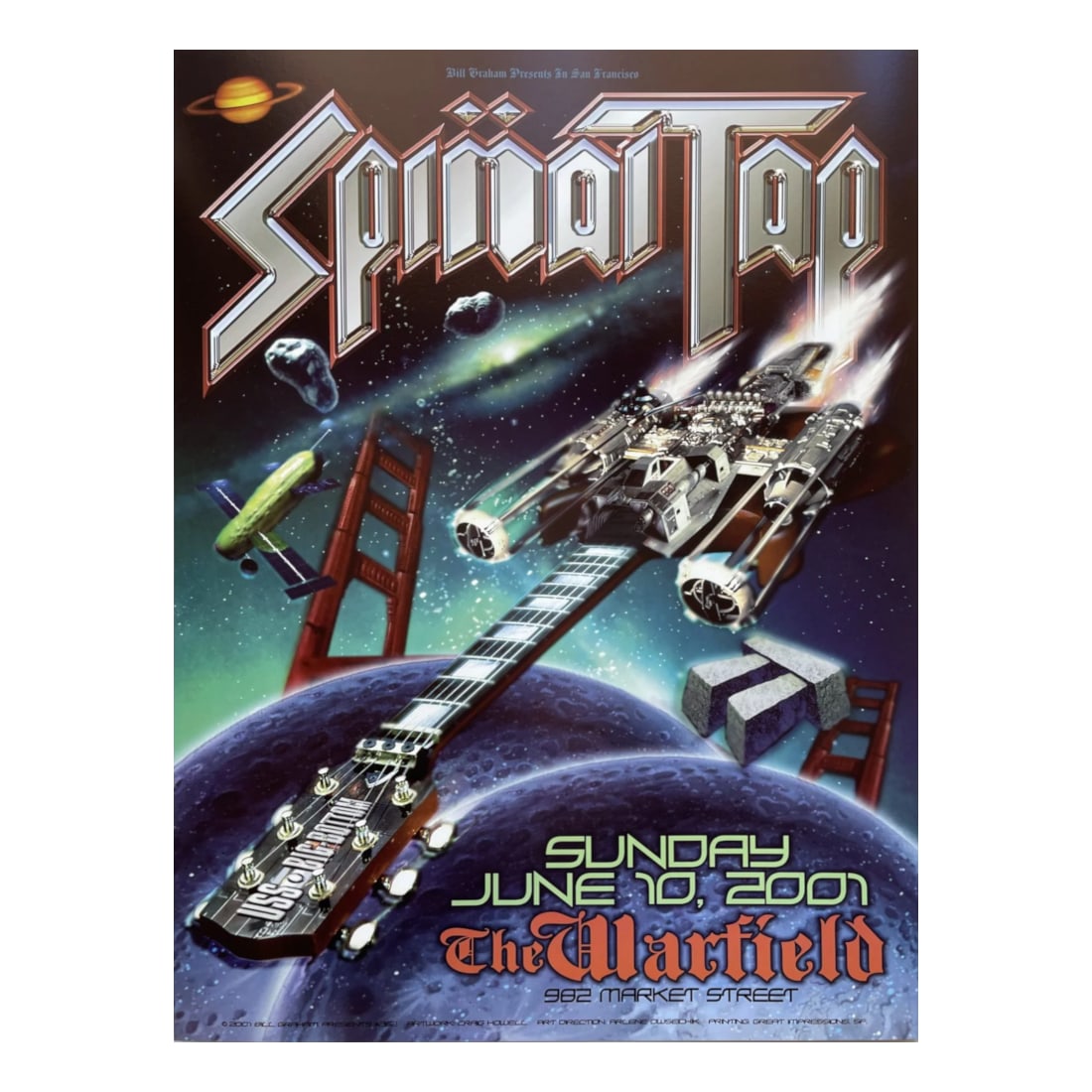 Spinal Tap  - 2001 Warfield Concert Poster (1 of 1)