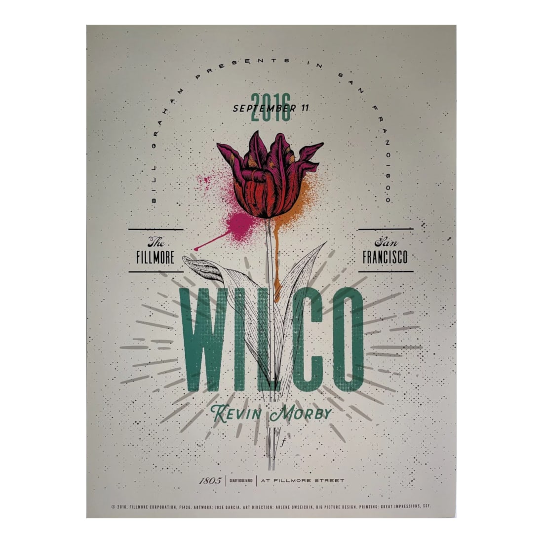 Wilco - 2016 Fillmore Concert Poster (1 of 1)
