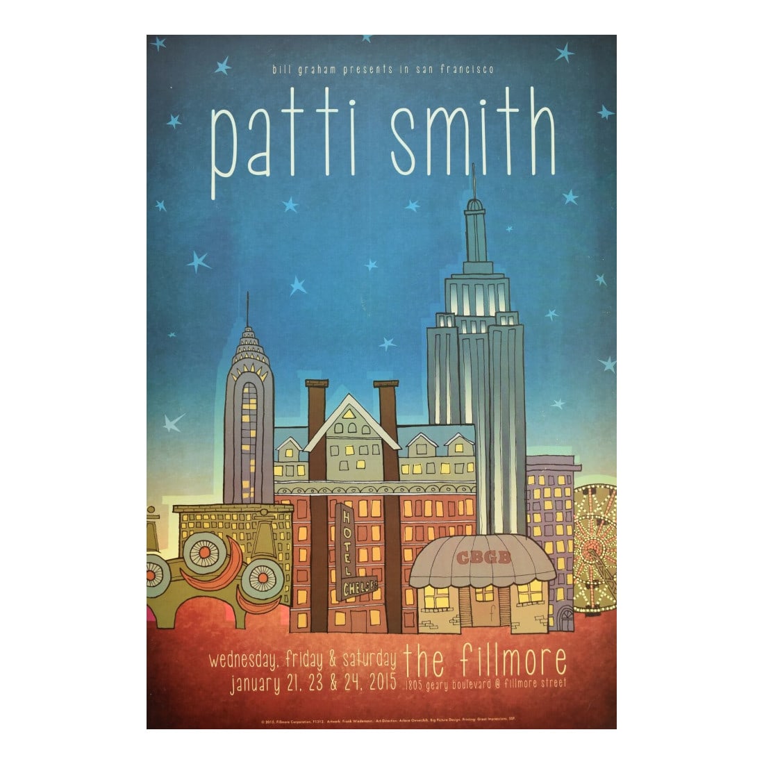 Patti Smith - 2015 Fillmore Concert Poster (1 of 1)
