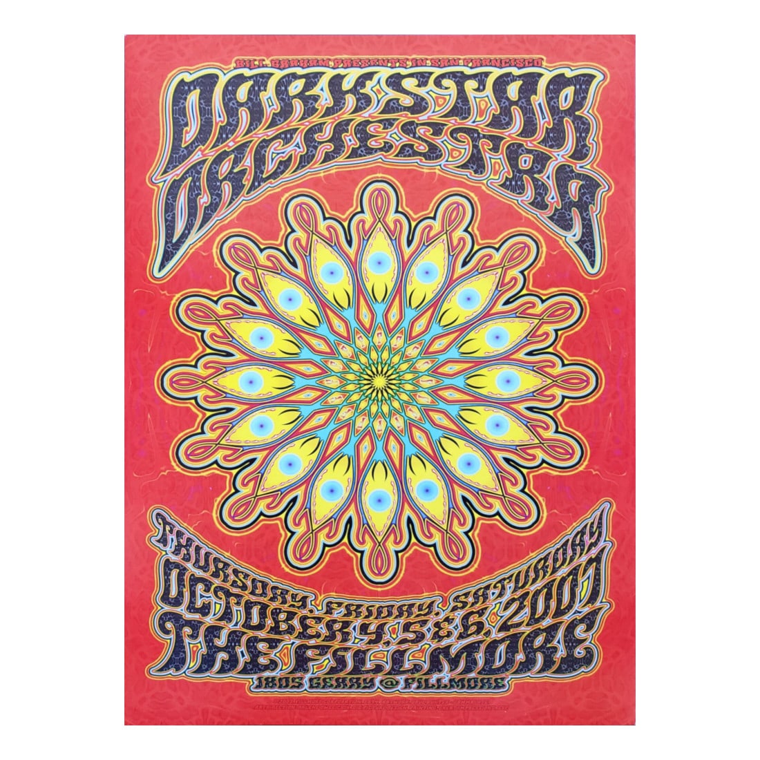 Darkstar Orchestra - 2007 Fillmore Concert Poster: DARKSTAR ORCHESTRA (Grateful Dead Tribute Band) Original & Vintage Bill Graham Presents 2007 Concert Tour Poster featuring Darkstar Orchestra. Venue: The Fillmore, San Francisco, California. Dated: Oc