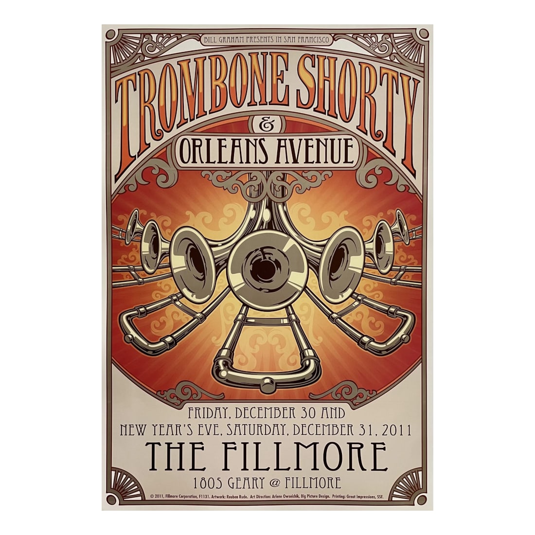 Trombone Shorty and Orleans Avenue - 2011 Fillmore Concert Poster (1 of 1)