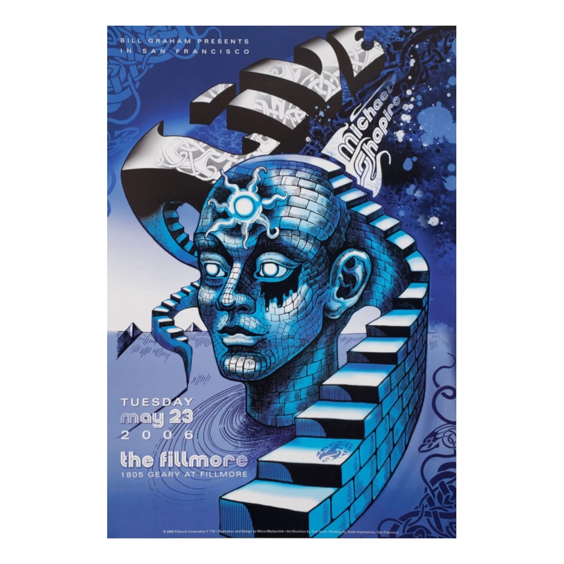 Live - 2006 Fillmore Concert Poster: LIVE (American Rock Band) Original & Vintage Bill Graham Presents 2006 Concert Tour Poster featuring Live. Venue: The Fillmore, San Francisco, California. Dated: May 23, 2006. Artist: Maria Martynchik