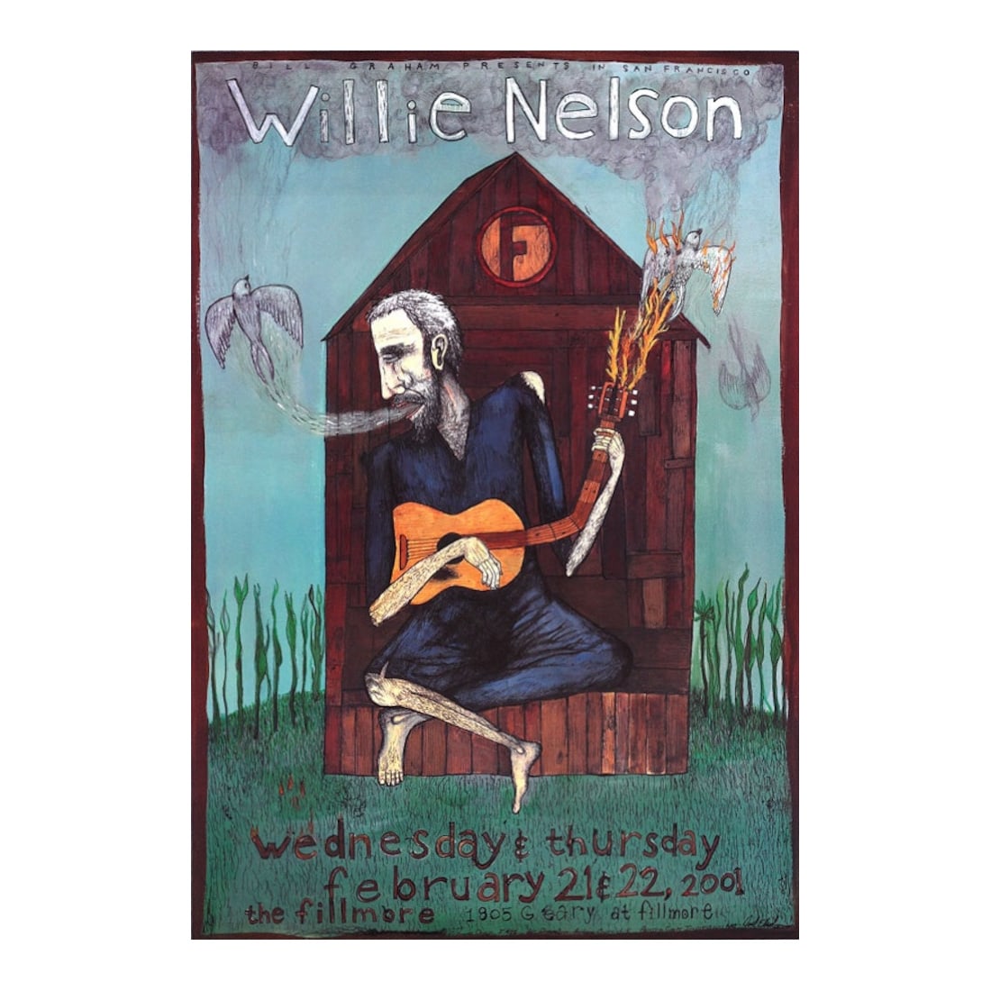 Willie Nelson - 2001 Fillmore Concert Poster (1 of 1)