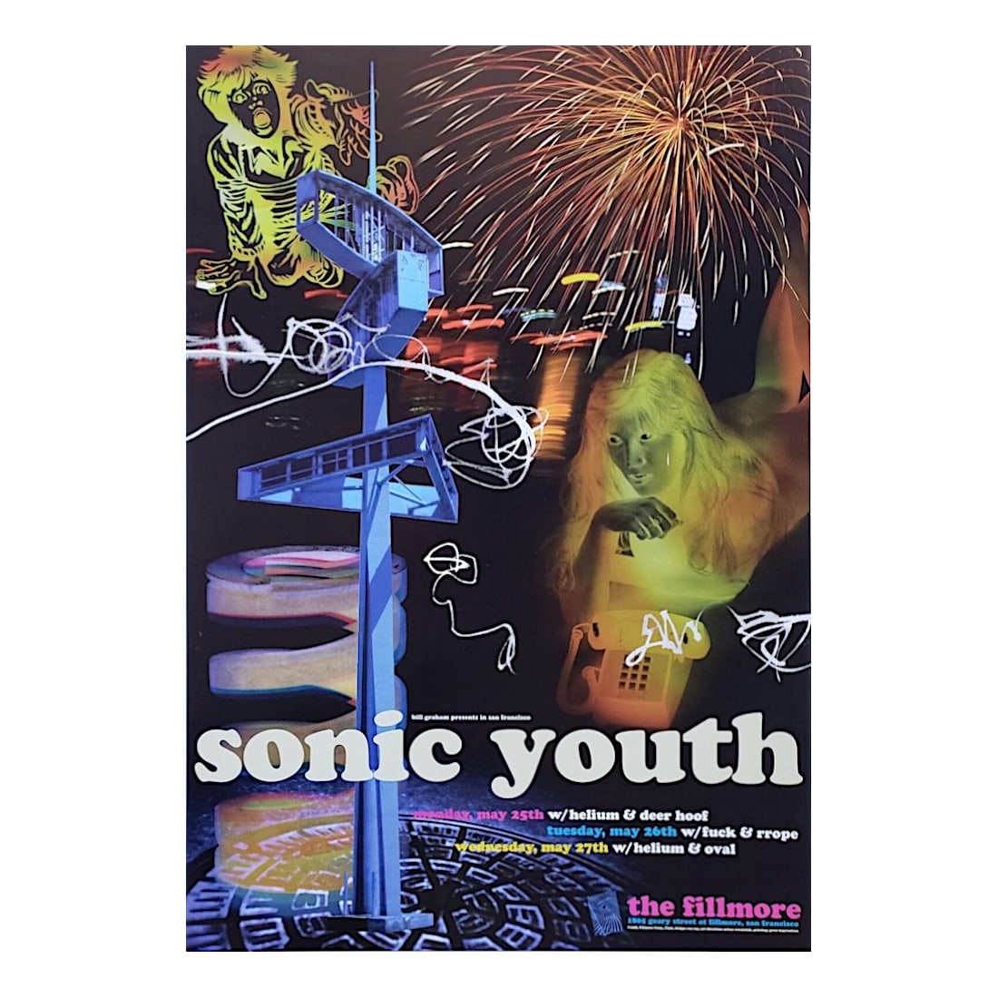Sonic Youth  - 1998 Fillmore Concert Poster (1 of 1)