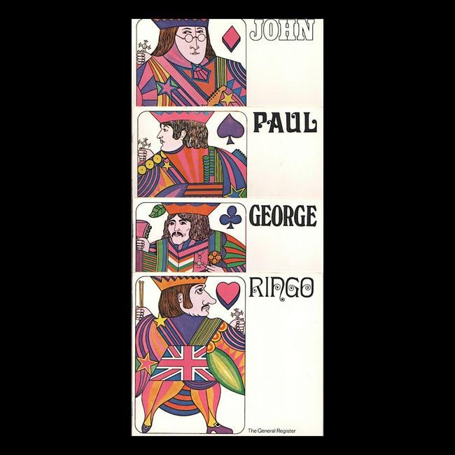 The Beatles - 1968 Complete Set of Birth Certificates: THE BEATLES (English Rock Band) Original & Vintage 1968 Novelty Complete Sealed Set of Beatles Birth Certificates: John Lennon, Paul McCartney, George Harrison, and Ringo Starr. Each portfolio include