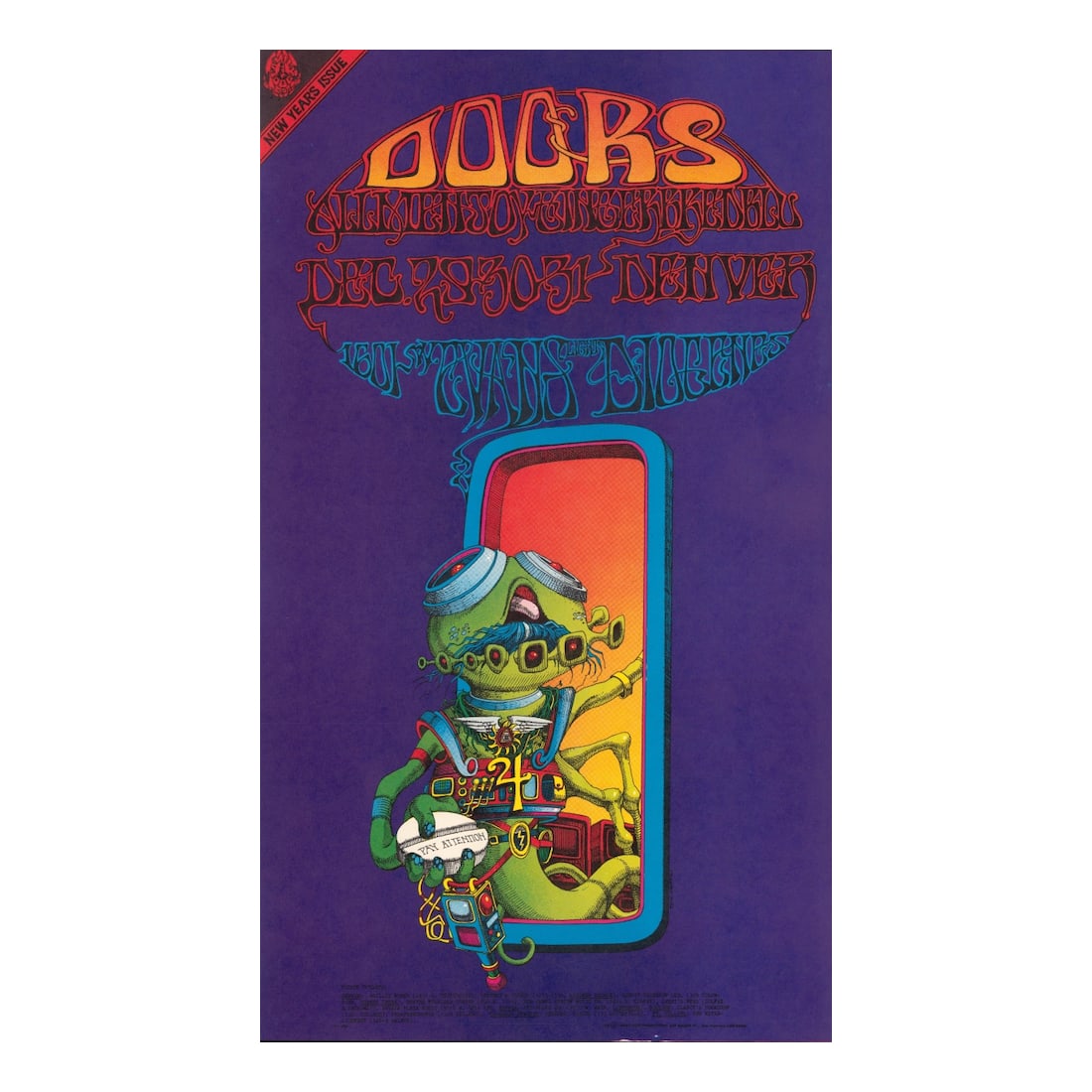 The Doors - 1967 Family Dog Concert Poster: THE DOORS (American Rock Band) ALLMEN JOY (American Rock Band) Original & Vintage Family Dog Presents Concert Poster featuring The Doors and Allmen Joy. This poster is #018-2 in The Family Dog Series.