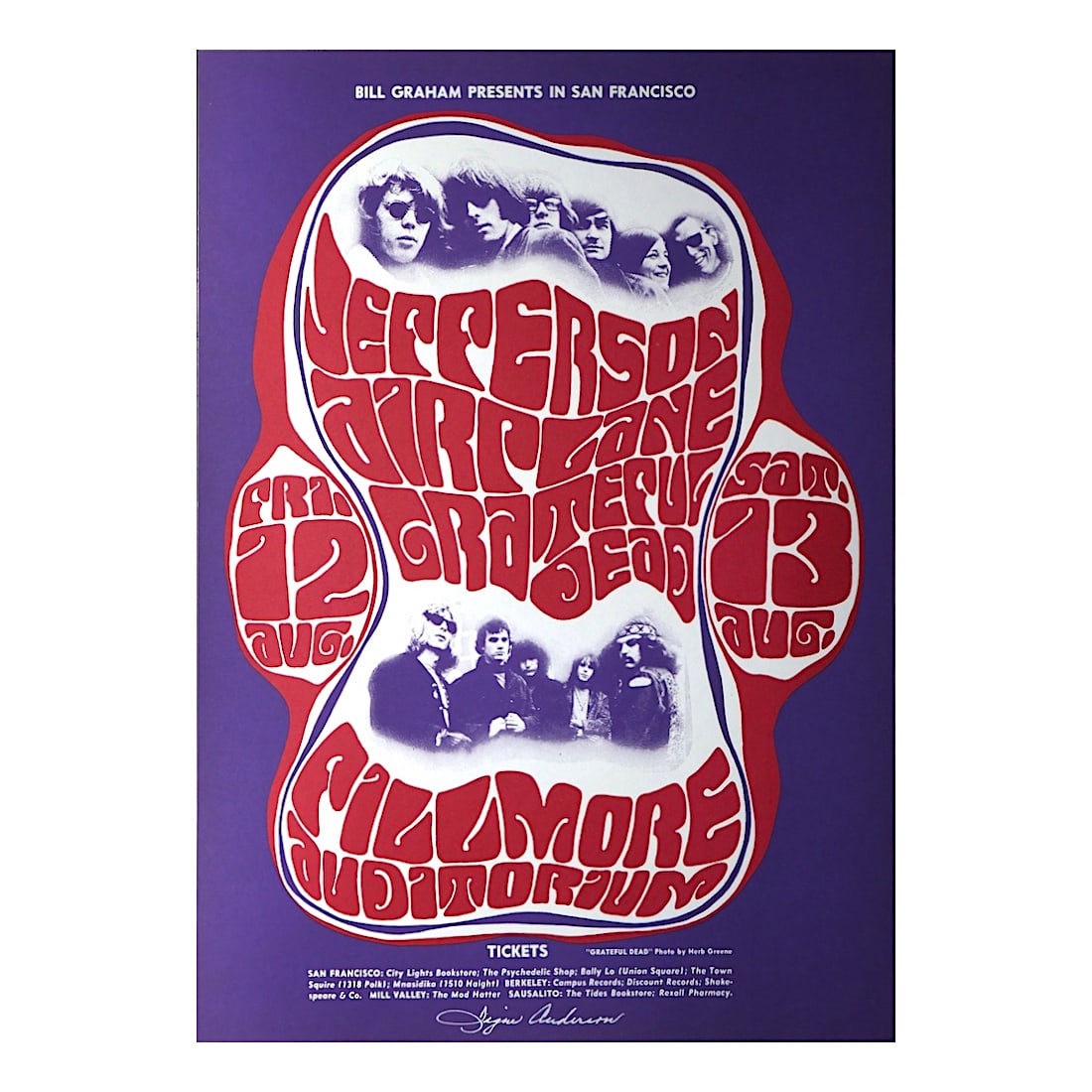 Jefferson Airplane - 1966 Hand-Signed Concert Poster (1 of 1)