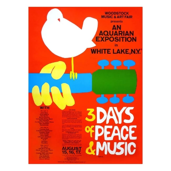 Woodstock Music Festival - 1969 Concert Poster (1 of 1)