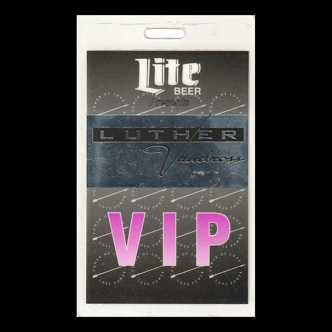 Luther Vandross - Power of Love Tour - 1991 Laminated Backstage Pass (1 of 1)