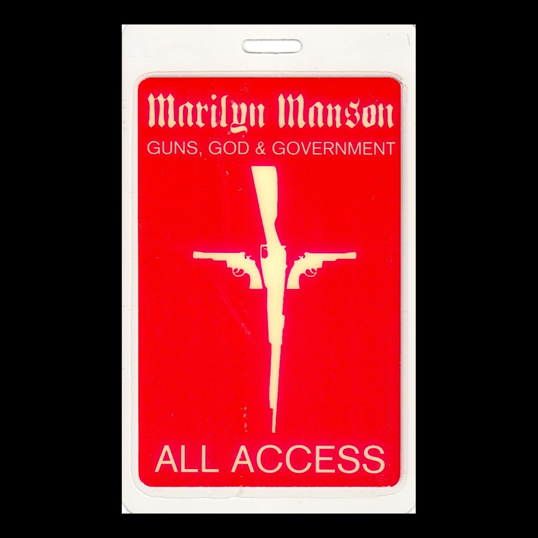 Marilyn Manson - Guns, God & Government Tour - 2000 - 2001 Laminated Backstage Pass (1 of 1)