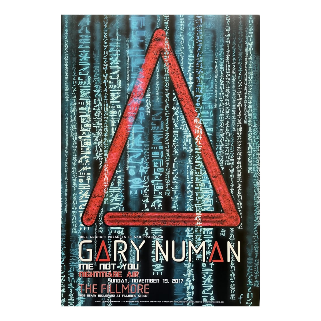 Gary Numan - 2017 Fillmore Concert Poster (1 of 1)