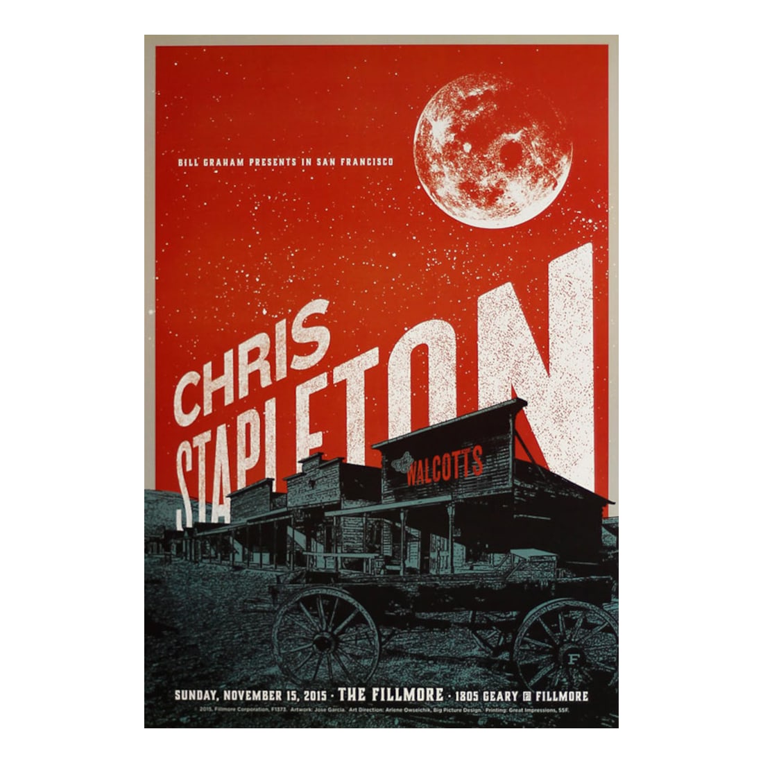 Chris Stapleton - 2015 Fillmore Concert Poster (1 of 1)