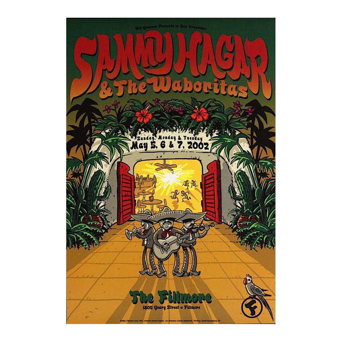 Sammy Hagar & The Waboritas - 2002 Fillmore Concert Poster (1 of 1)