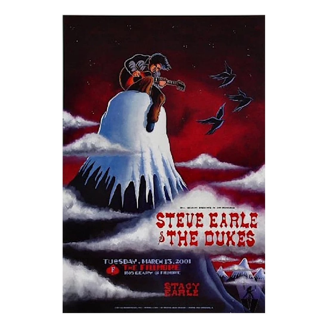 Steve Earle & The Dukes - 2001 Fillmore Concert Poster (1 of 1)