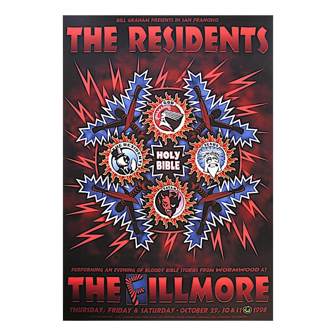 The Residents - 1998 Fillmore Concert Poster (1 of 1)