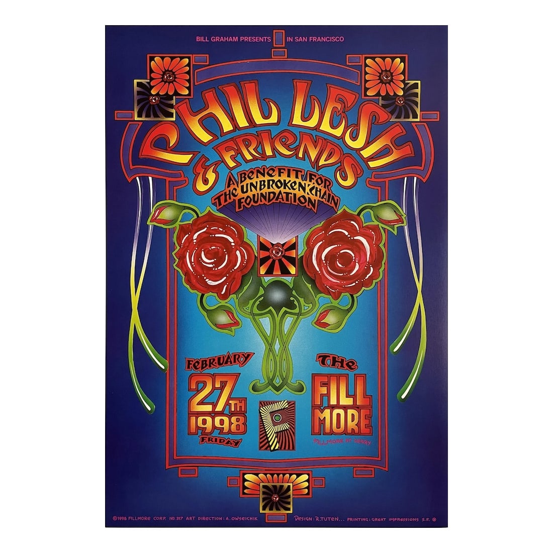 Phil Lesh & Friends - 1998 Fillmore Concert Poster (1 of 1)