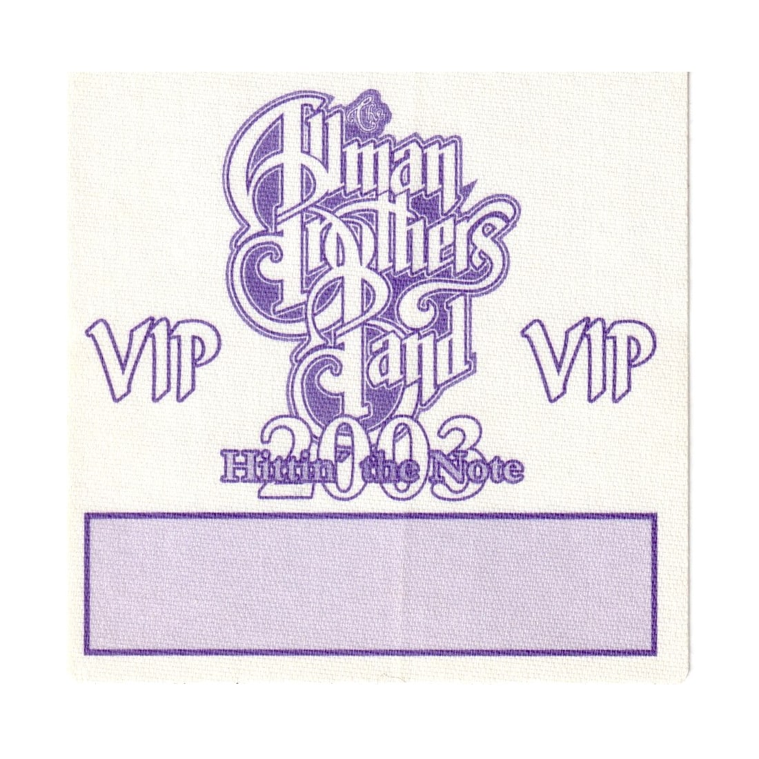 Allman Brothers Band - Hittin the Notes Tour - 2003 Backstage Pass (1 of 1)