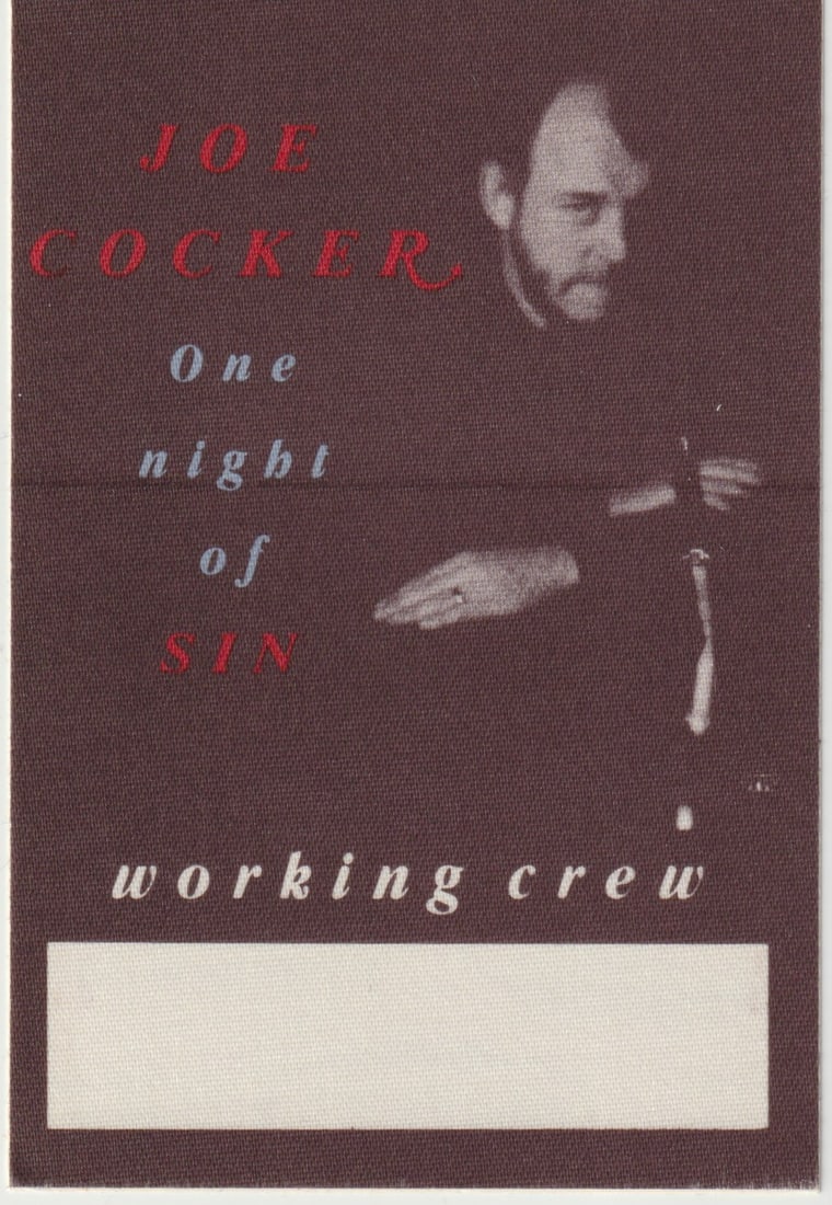 Joe Cocker - One Night of Sin Tour - 1989 Backstage Pass (1 of 1)