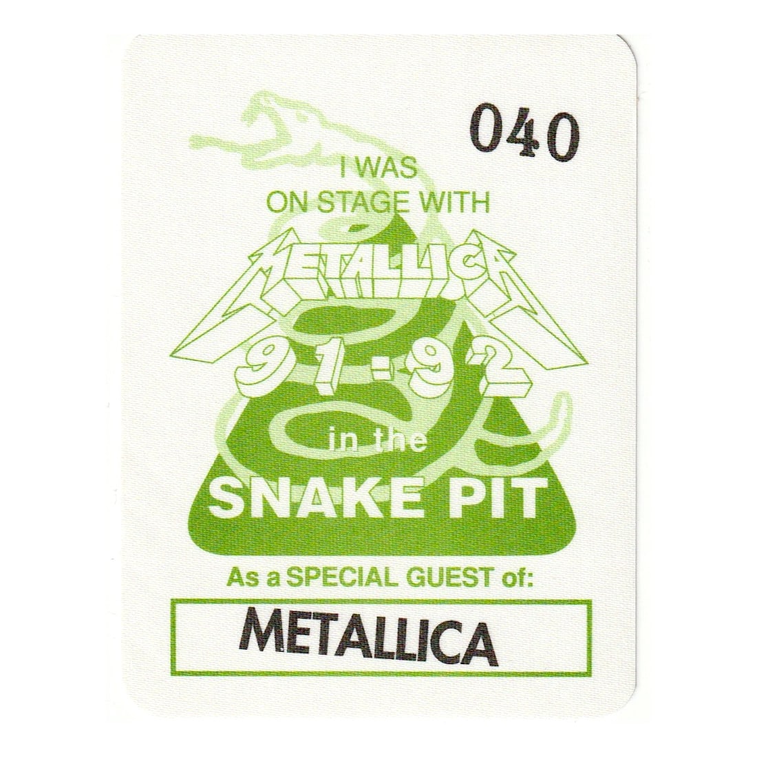 Metallica - Whenever We Wanted Tour - 1991 - 1992 Backstage Pass (1 of 1)