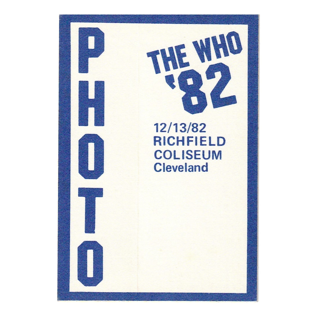 The Who - Farewell Tour - 1982 Backstage Pass (1 of 1)
