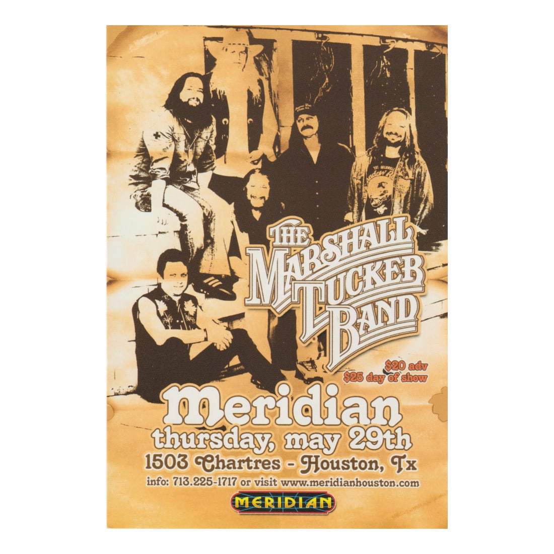 The Marshall Tucker Band - The Meridian - 2008 Concert Handbill (1 of 1)