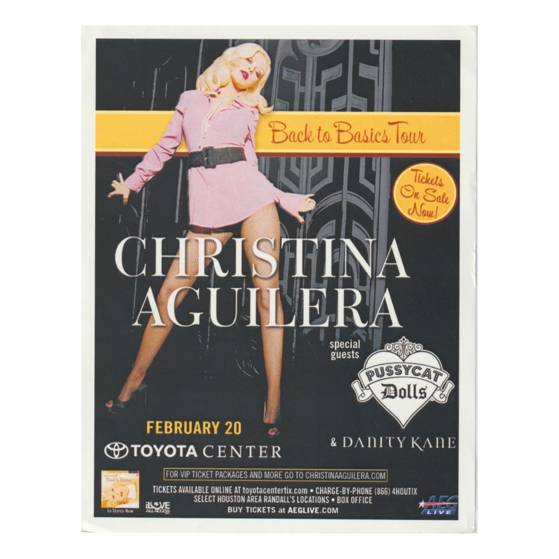 Christina Aguilera - Toyota Center - 2007 Concert Handbill (1 of 1)