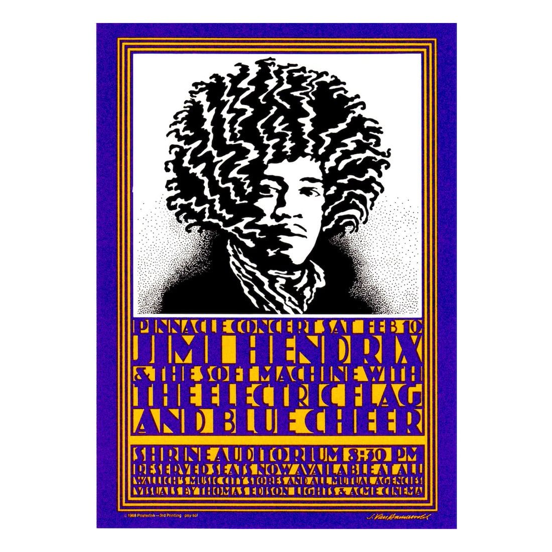 Jimi Hendrix - 1968 Pinnacle Concert Handbill (1 of 1)