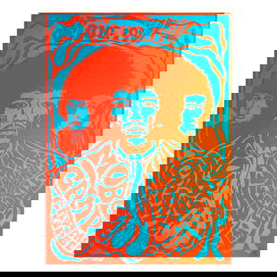 Jimi Hendrix Experience - 1967 Concert Poster: JIMI HENDRIX (1942-1970 American Rock Guitarist, Singer-Songwriter and Musician) MOBY GRAPE (American Rock Group) Original & Vintage Jim Salzer Presents Concert Poster featuring Jimi Hendrix Experienc