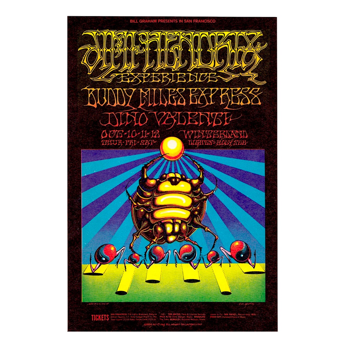 Jimi Hendrix - 1968 Winterland Concert Handbill (1 of 1)