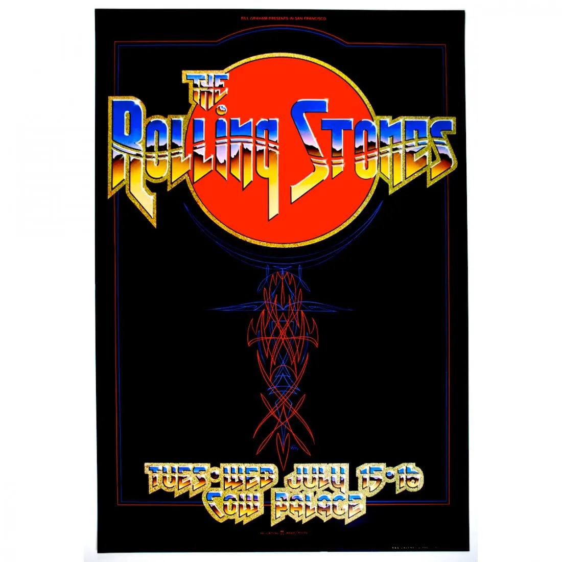 Rolling Stones - 1975 Cow Palace Concert Poster (1 of 1)