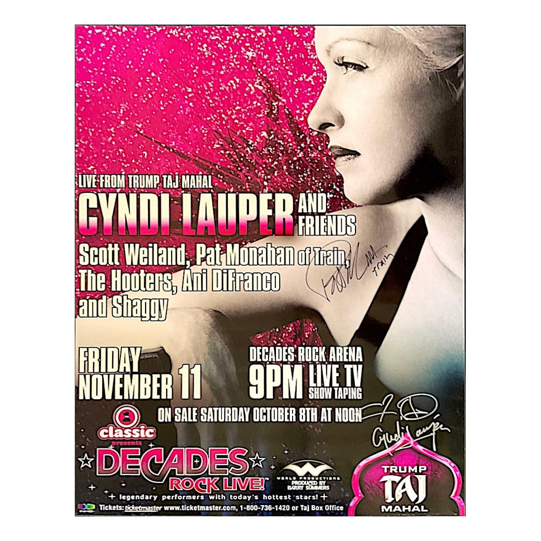 Cyndi Lauper - 2006 Decades Rock Live Signed Concert Poster (1 of 1)