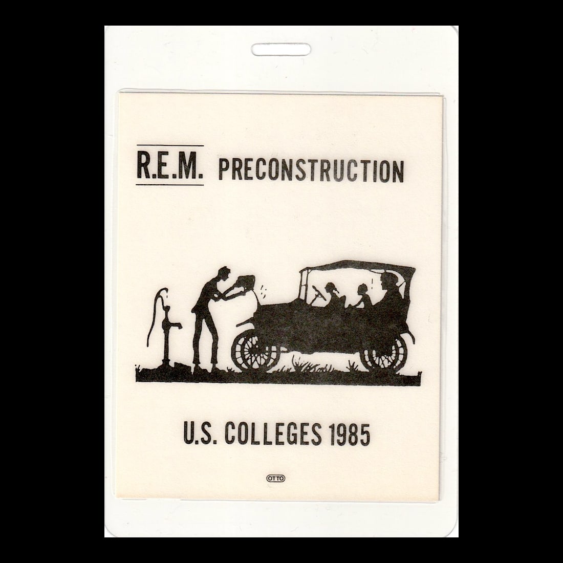 R.E.M. - Preconstructin Tour - 1985 Laminated Backstage Pass (1 of 1)