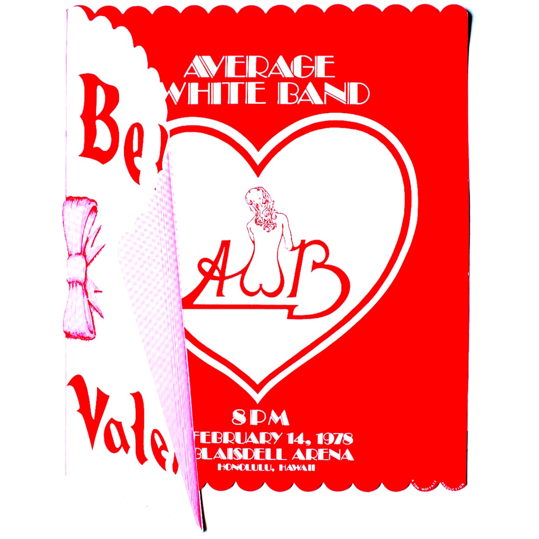 Average White Band - 1978 Concert Poster: AVERAGE WHITE BAND (Scottish Funk and R&B Band) Original & Vintage Concert Poster featuring Average White Band. Venue: Blaisdell Arena, Honolulu, Hawaii. Dated: February 14, 1978. First Printing. Incl
