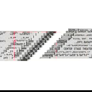 Joey Basa$$ - 2018 Vintage Concert Ticket: JOEY BASA$$ (American Rapper) Original 2018 unused Concert Ticket featuring Joey Basa$$. Venue: Center Stage Theater, Atlanta, GA. Dated: April 24, 2018. Includes COA. Dimensions: 5 5/8 inches by