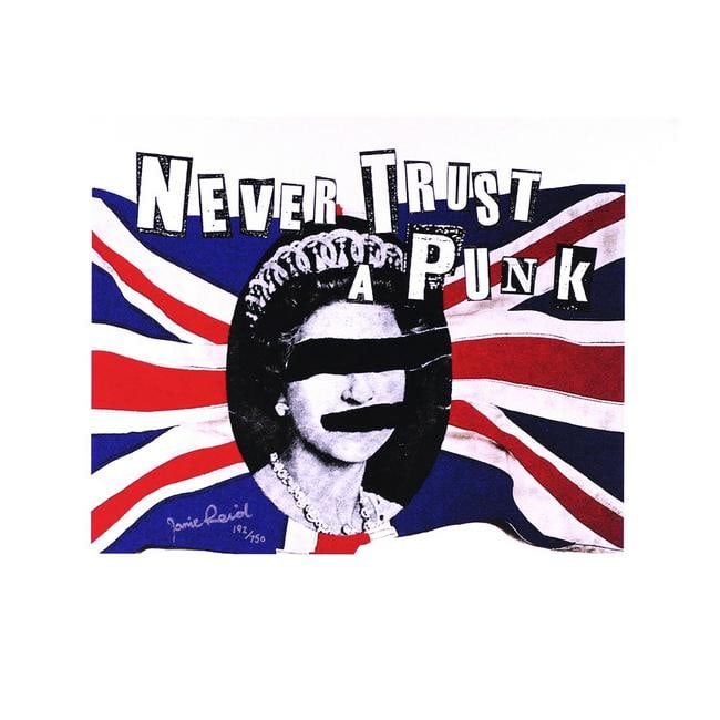 Sex Pistols - Jamie Reid - Hand-Signed Print: SEX PISTOLS (English Punk Rock Band) JAMIE REID (English Artist) Original & Vintage 2008 Jamie Reid 'Never Trust a Punk' Hand-signed and Numbered (192/750) Limited Edition Print. Hand-signed by the ar