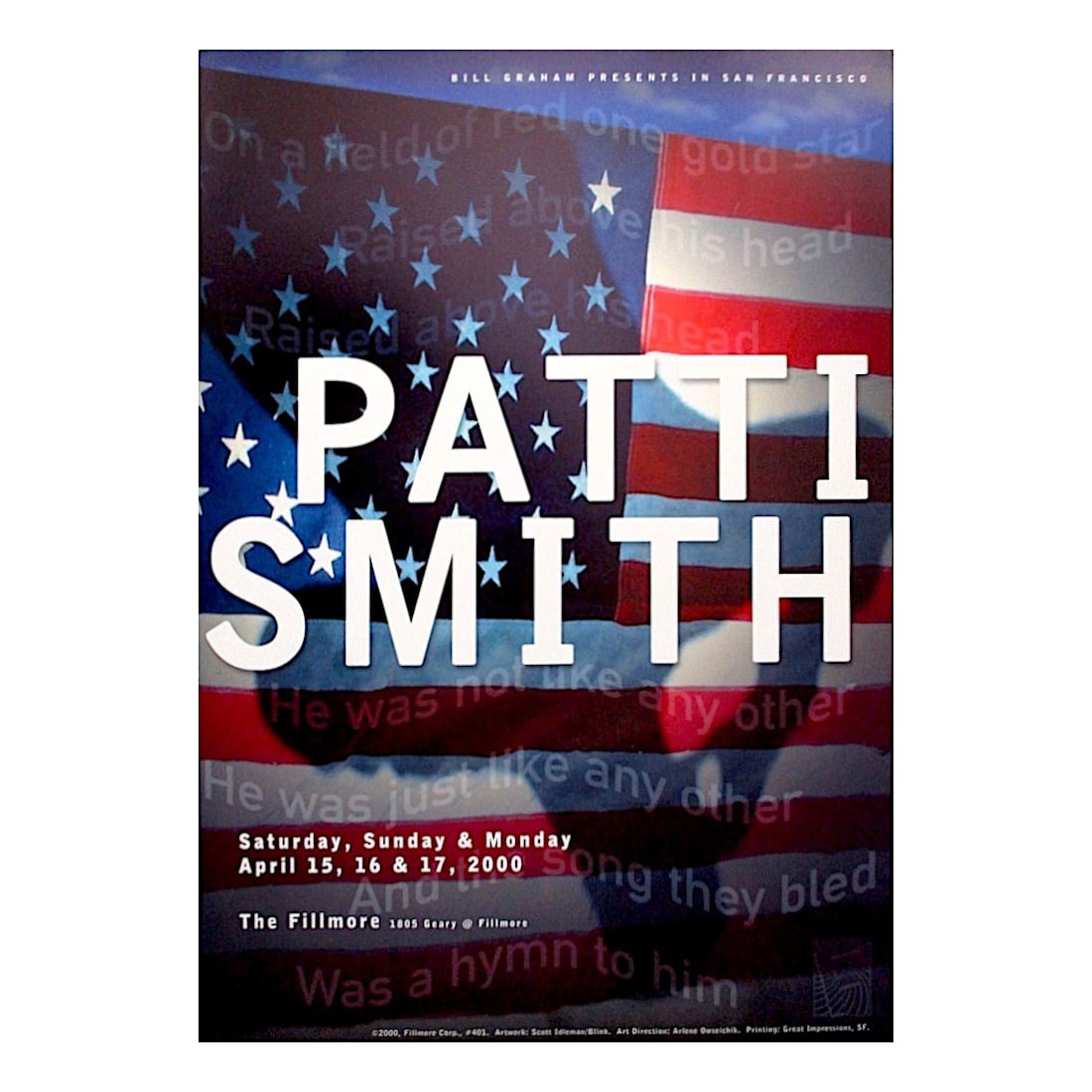 Patti Smith - 2000 Fillmore Concert Poster (1 of 1)