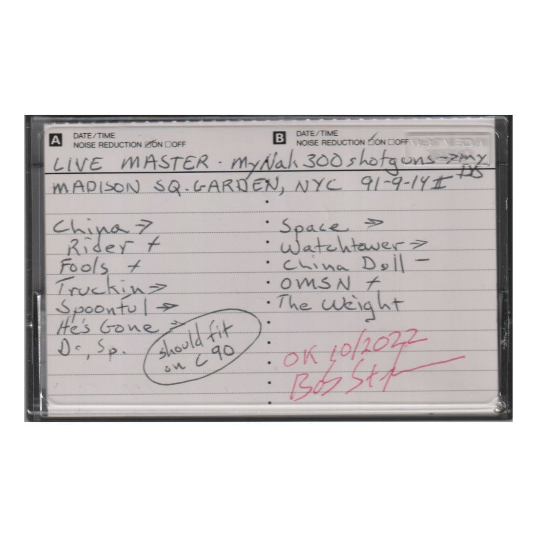 Grateful Dead - 1991 Live Master Sound Board Cassette Tape (1 of 1)