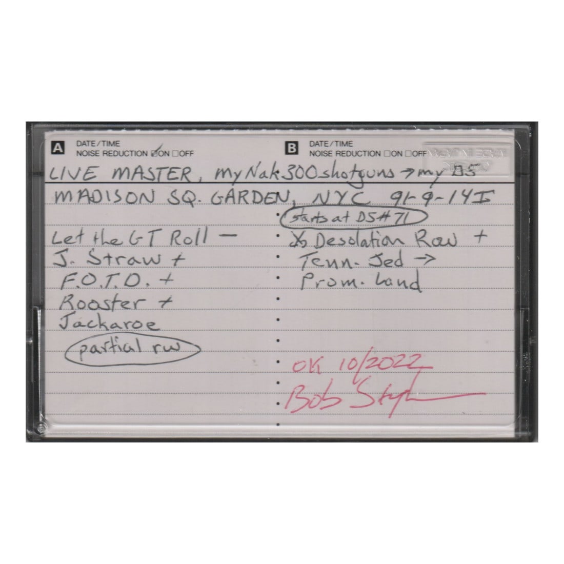 Grateful Dead - 1991 Live Master Sound Board Cassette Tape (1 of 1)