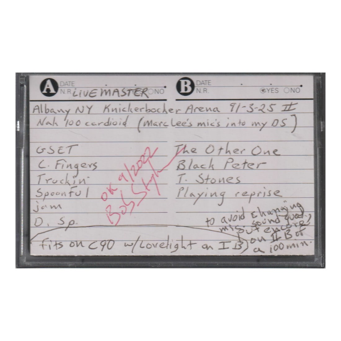 Grateful Dead - 1991 Live Master Sound Board Cassette Tape (1 of 1)