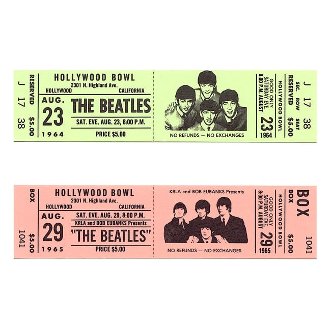 The Beatles - Hollywood Bowl - Promotional Tickets (1 of 1)
