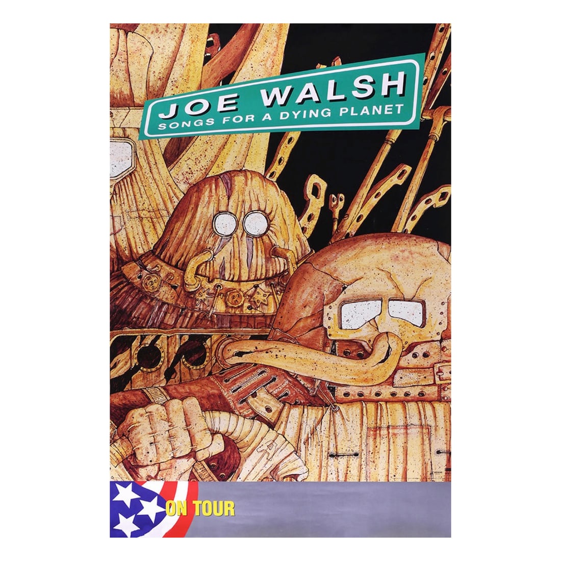 Joe Walsh - 1992 Concert Poster: JOE WALSH (American Guitarist and Singer-Songwriter) Original & Vintage 1992 Concert Poster featuring Joe Walsh, promoting his 'Songs for a Dying Planet' Tour. Venue: Texas Stadium, Irving, Texas. Dat
