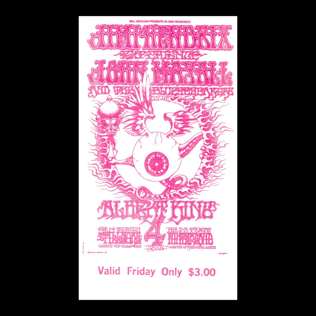 Jimi Hendrix  1968 Vintage Concert Ticket (1 of 1)