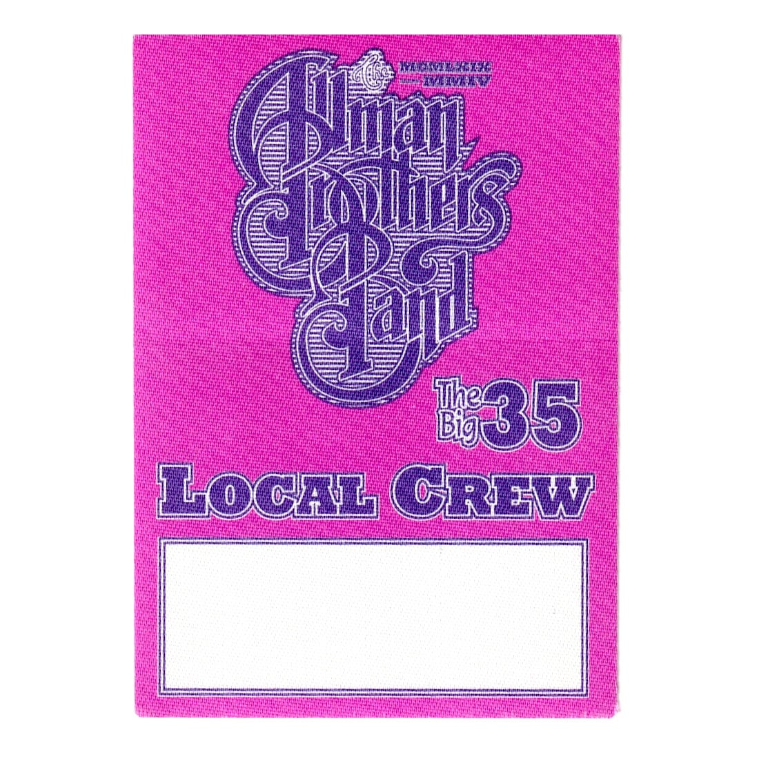 Allman Brothers Band - The Big 35 Tour - 2003 Backstage Pass (1 of 1)