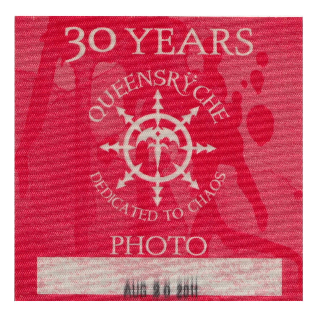 Queensryche - Dedicated To Chaos Tour - 2011 Backstage Pass: QUEENSRYCHE (American Progressive Metal Band) Authentic 2011 Dedicated To Chaos Tour Unused Photo Backstage Pass . Includes COA. Dimensions: 3 1/2 inches by 3 1/2 inches Shipped Flat Shipping can be c