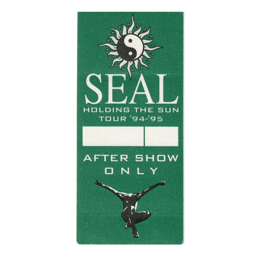 Seal - Holding The Sun Tour - 1994 - 1995 Backstage Pass: SEAL (British Singer-Songwriter) Authentic 1994 - 1995 Holding The Sun Tour Unused After Show Backstage Pass. Manufactured By: OTTO Includes COA. Dimensions: 2 1/2 inches by 5 1/2 inches Shipped Flat 