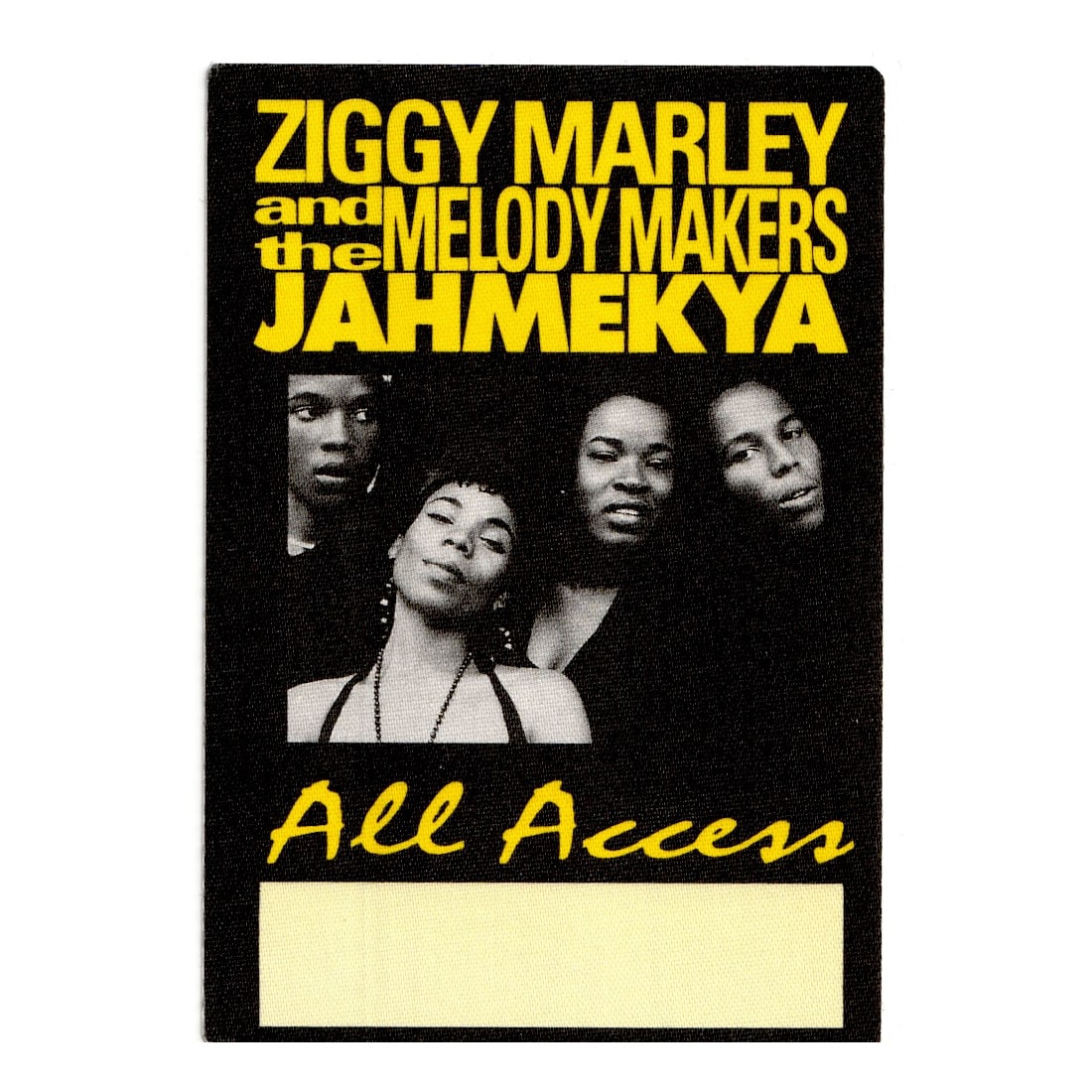 Ziggy Marley & The Melody Makers - Jahmekya Tour - 1991 Backstage Pass: ZIGGY MARLEY & THE MELODY MAKERS (Jamaican-American Reggae Group) Authentic 1991 Jahmekya Tour Unused All Access Backstage Pass. Manufactured By: OTTO Includes COA. Dimensions: 3 1/4 inches by 4 11/16