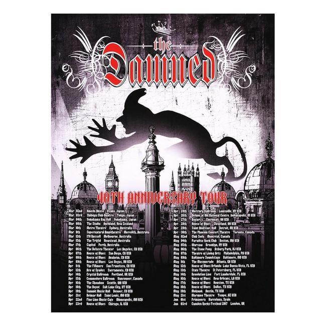 The Damned - 2017 World Tour Concert Poster: THE DAMNED (English Rock Band) Original & Vintage 2017 The Damned '40th Anniversary Tour' Concert Tour Poster. First Printing. Includes COA. Dimensions: 18 inches by 24 inches Shipped Rolled Shipping 