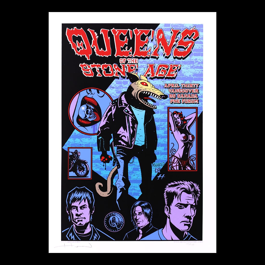 Queens Of The Stone Age - 2007 Concert Poster: QUEENS OF THE STONE AGE (American Rock Band) Original & 2007 Queen Of The Stone Age Hand-signed and Numbered Limited Edition (19/25) Artist Proof) Concert Poster. Hand-signed by the artist: Justin